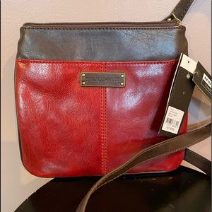 Genuine leather Tignanello x body bag with RFID protection